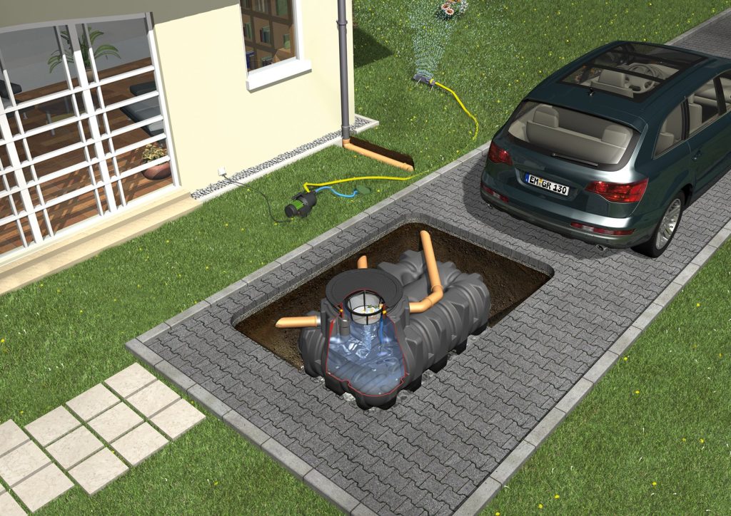 Ondergrondse regenwatertanks met geïntegreerde filtertechnologie voor waterbesparing